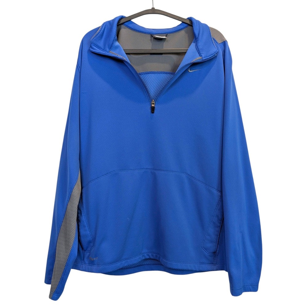 Nike Fit Dry Quarter Zip Pullover Blue Gray